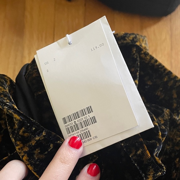 NWT & Other Stories Velvet Wrap Mini Dress in Tiger's Eye Pattern - Picture 5 of 5